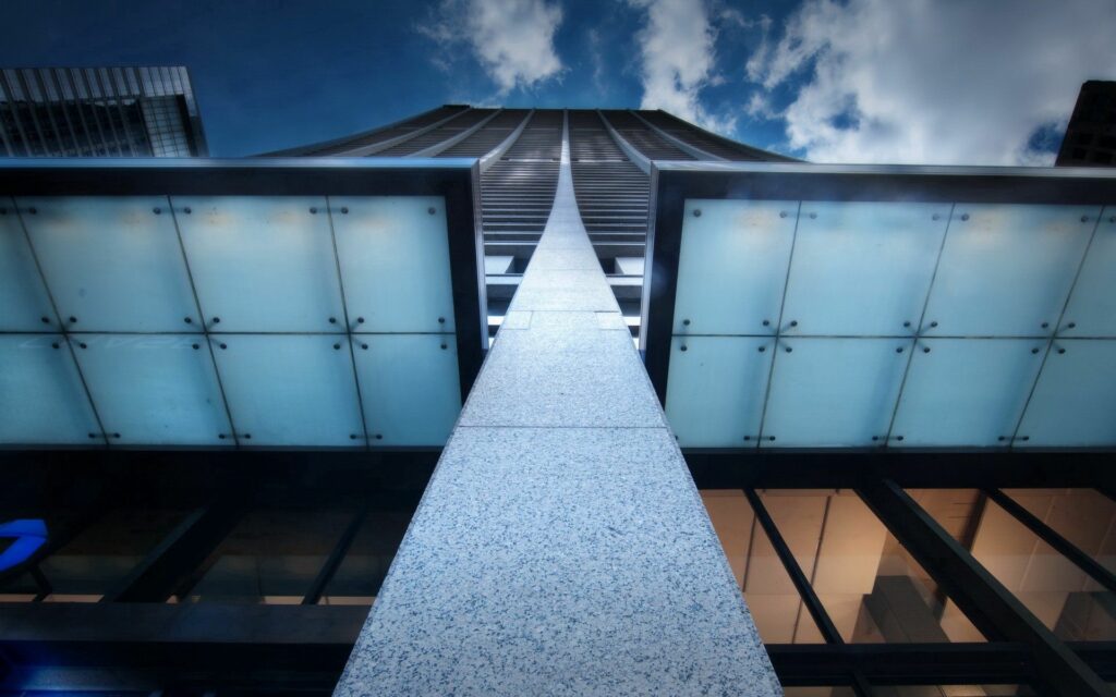 Modern Skyscraper Wallpaper: Striking Upward View & Sleek Architecture