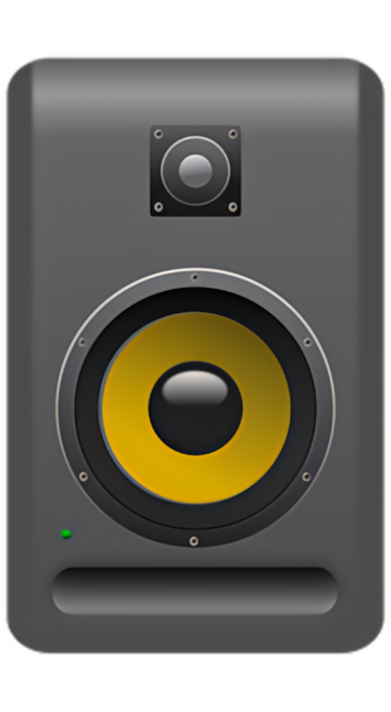 Modern Yellow & Black Studio Monitor Speaker Wallpaper Background