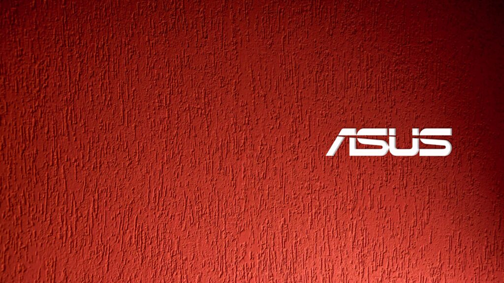 Textured red background with white ASUS logo on right modern simple wallpaper design