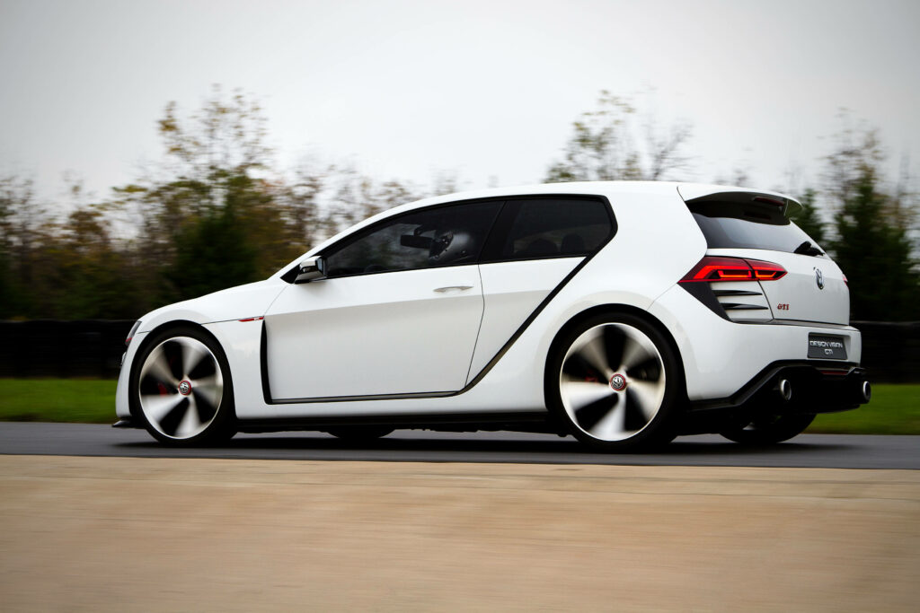 Modern Volkswagen GTI Concept Car Wallpaper – Sleek Design Outdoors