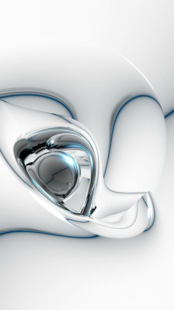 Futuristic White & Silver Wallpaper – Modern iPhone Background