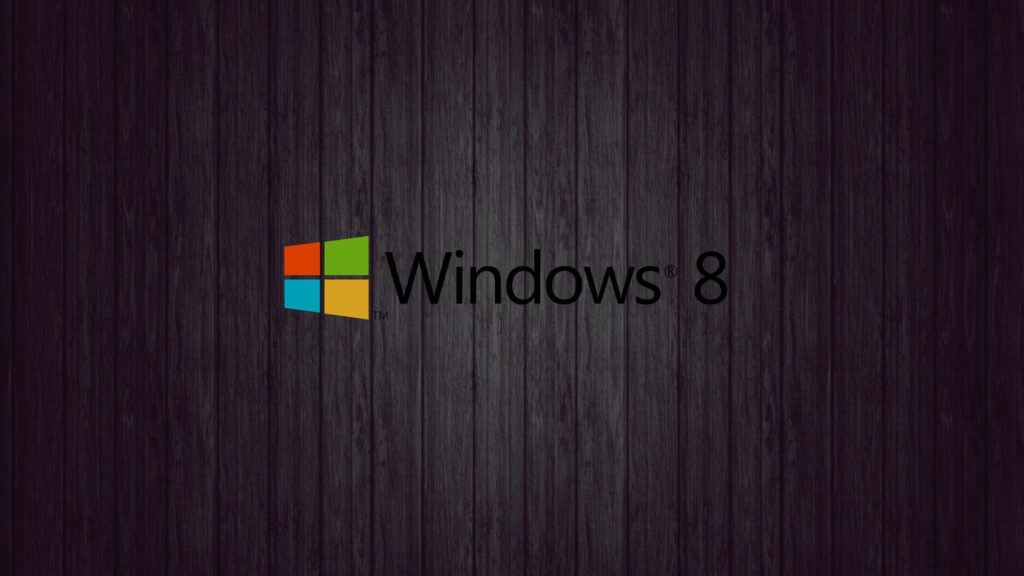 Windows 8 Logo Wallpaper on Dark Wood Background - Modern Aesthetic