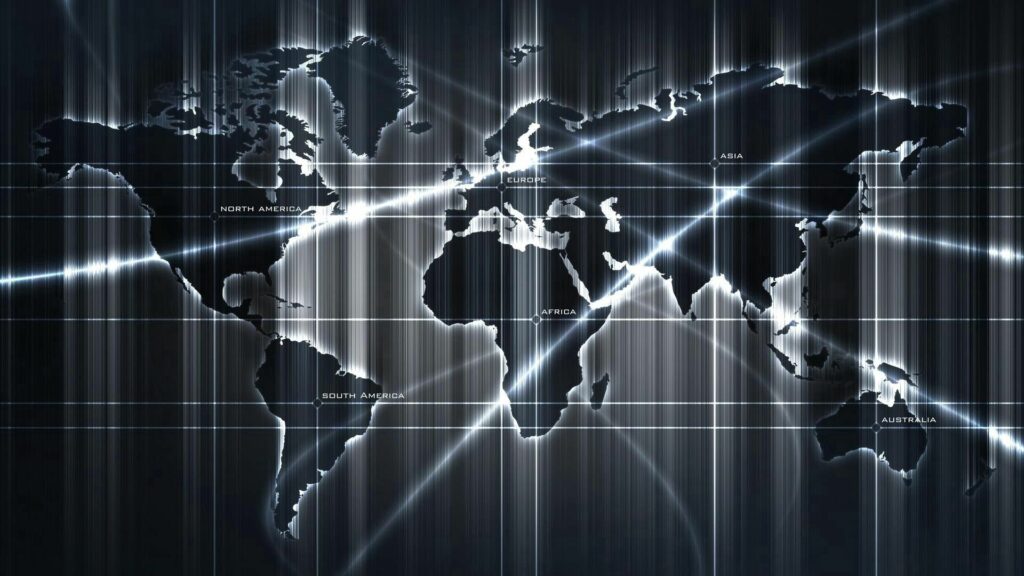 Sleek Modern World Map Wallpaper 1920x1080 - Dark Design