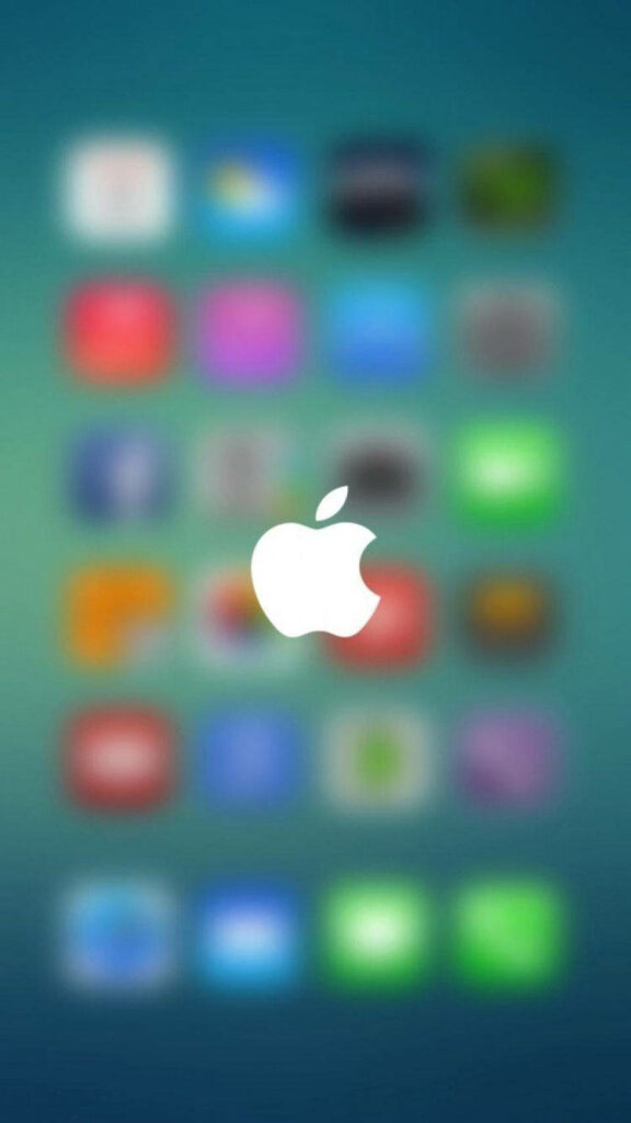 Vibrant iPhone Wallpaper: Crisp White Apple Logo on Colorful Icons