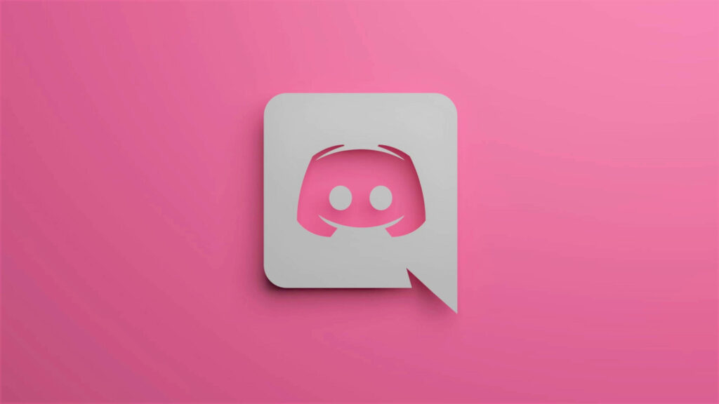 Dainty Delight: Off-White Discord Art Wallpaper with Pretty Pink Logo