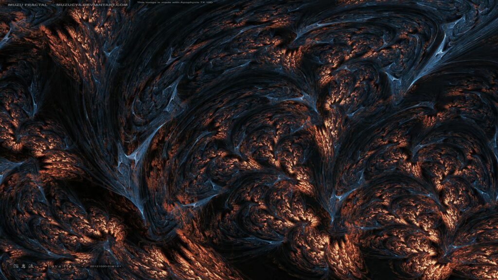 Fiery Fractal Wallpaper: Lava-Inspired 1920x1080 Background