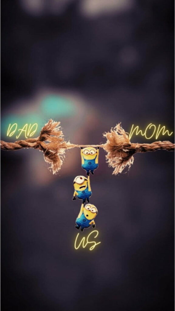 Unforgettable Mom and Dad: A Whimsical Minion Wallpaper Bliss