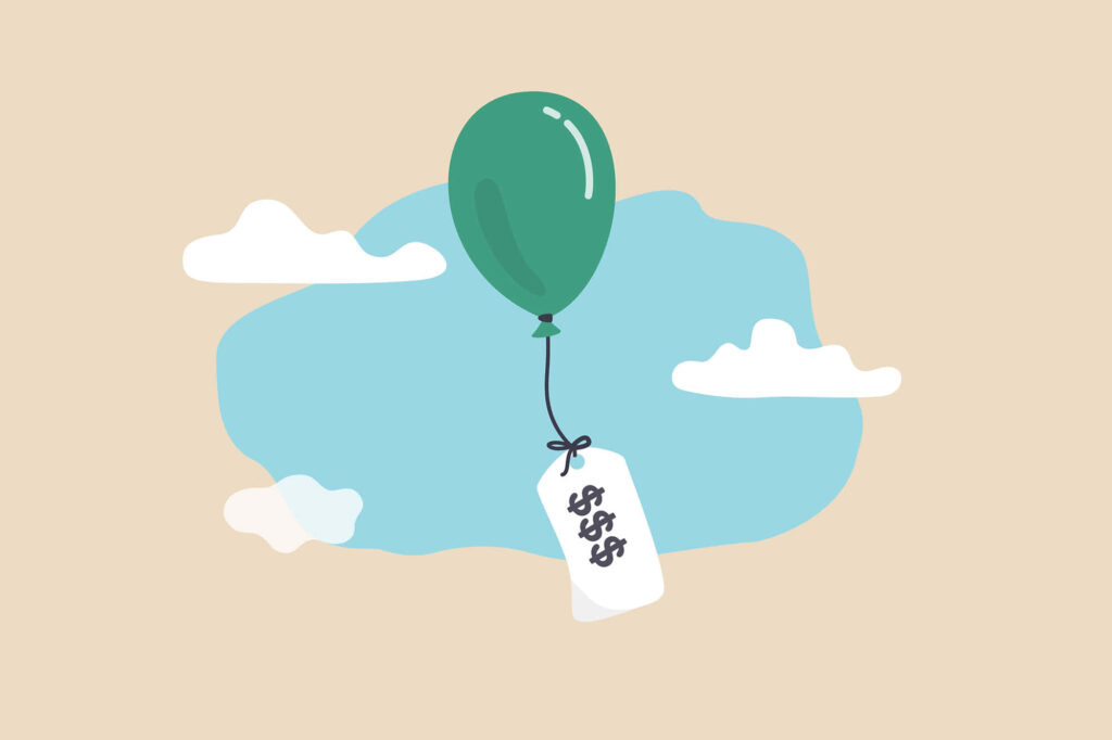 Green Balloon Wallpaper: Symbolizing Money & Financial Mismanagement