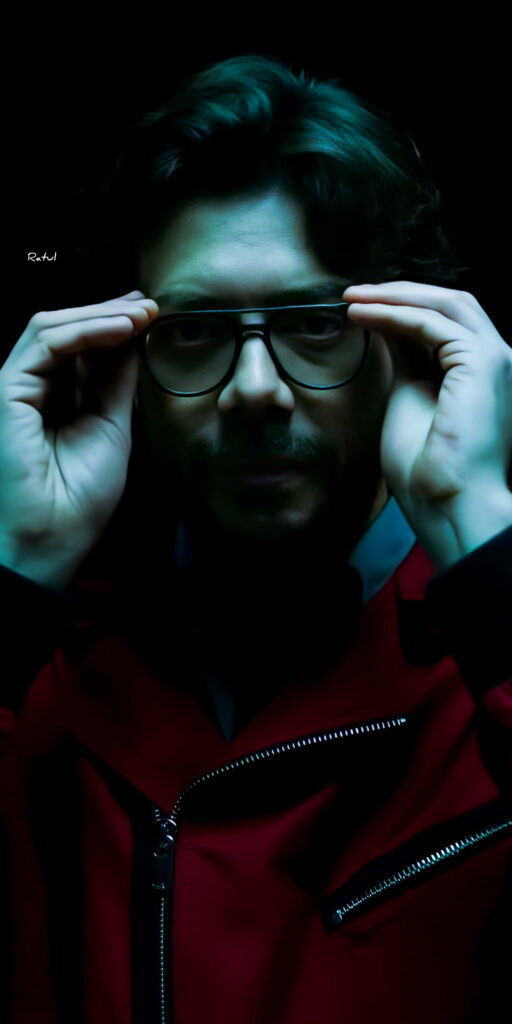 Close-up Background: Money Heist Professor Holds Bella Ciao Glasses - HD Phone Wallpaper
