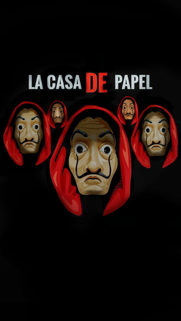 Criminal Masterminds in the Shadows: A Stunning HD Phone Wallpaper from Money Heist