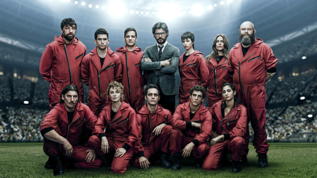 The Ultimate Heist: Money, Chaos, and a Stadium Spectacle Wallpaper