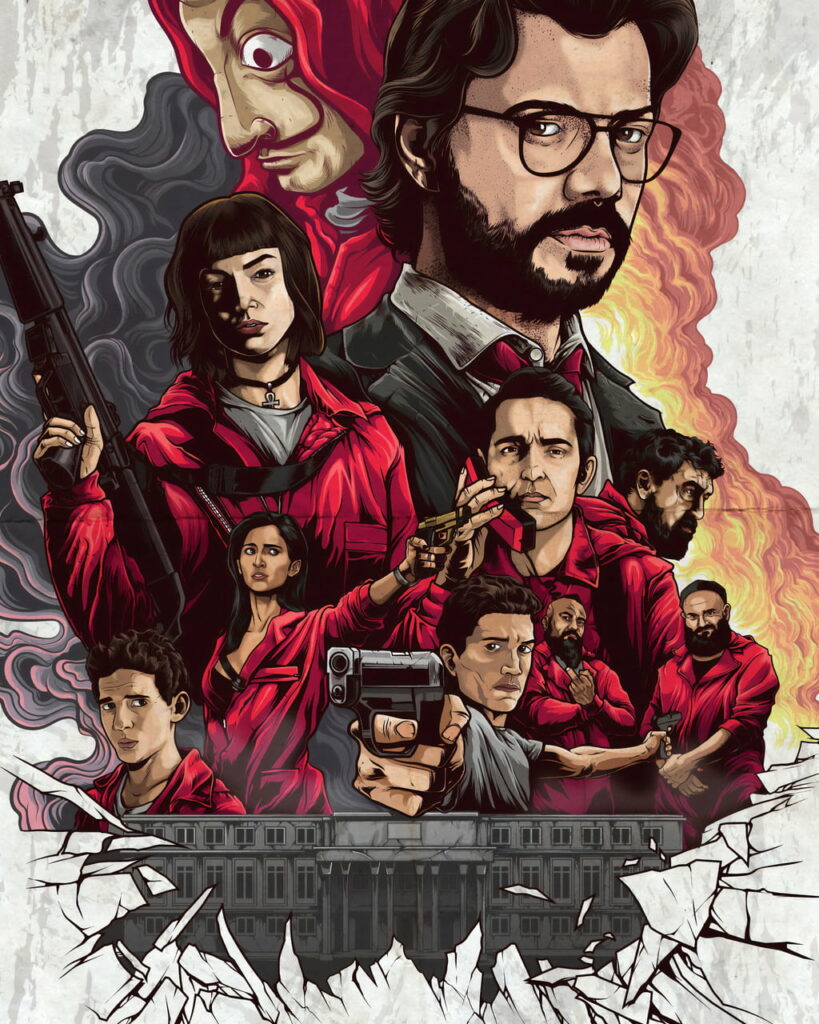 The Mastermind's Squad: A High-Stakes Netflix TV Show Unleashes a Money Heist Wallpaper