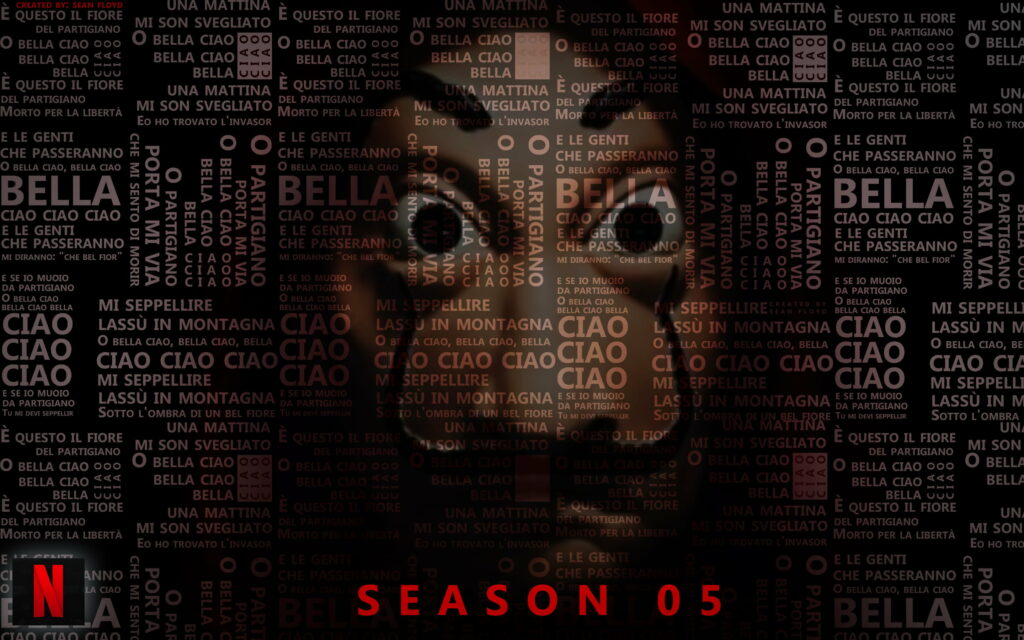 Stylish Caper: A Visual Masterpiece of the Money Heist Art in HD Wallpaper