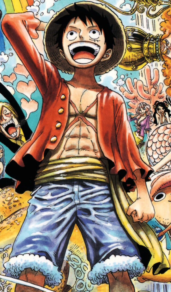 Adventure Unleashed: Monkey D. Luffy Rocks the One Piece World! Wallpaper