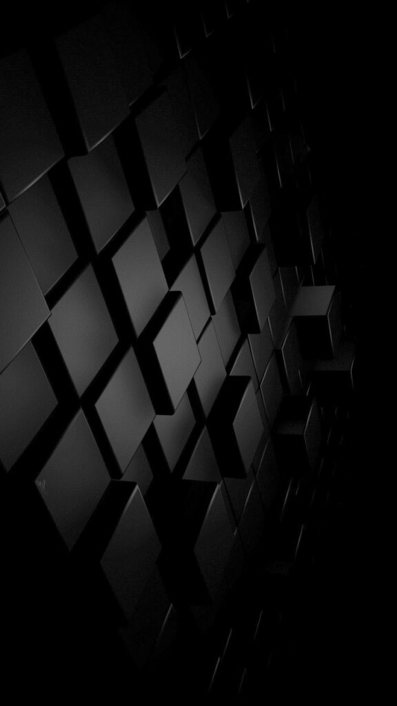 Modern 3D Black Block Wallpaper: Sleek Geometric Design