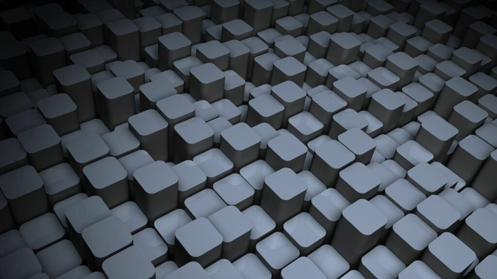 3D Rectangular Block Pattern Wallpaper - Textured Monochrome Background