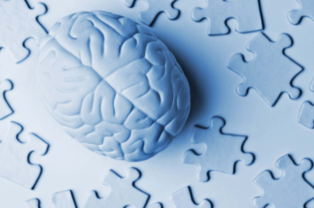 Monochromatic Blue Brain Wallpaper: Complexity of Thoughts & Cognition