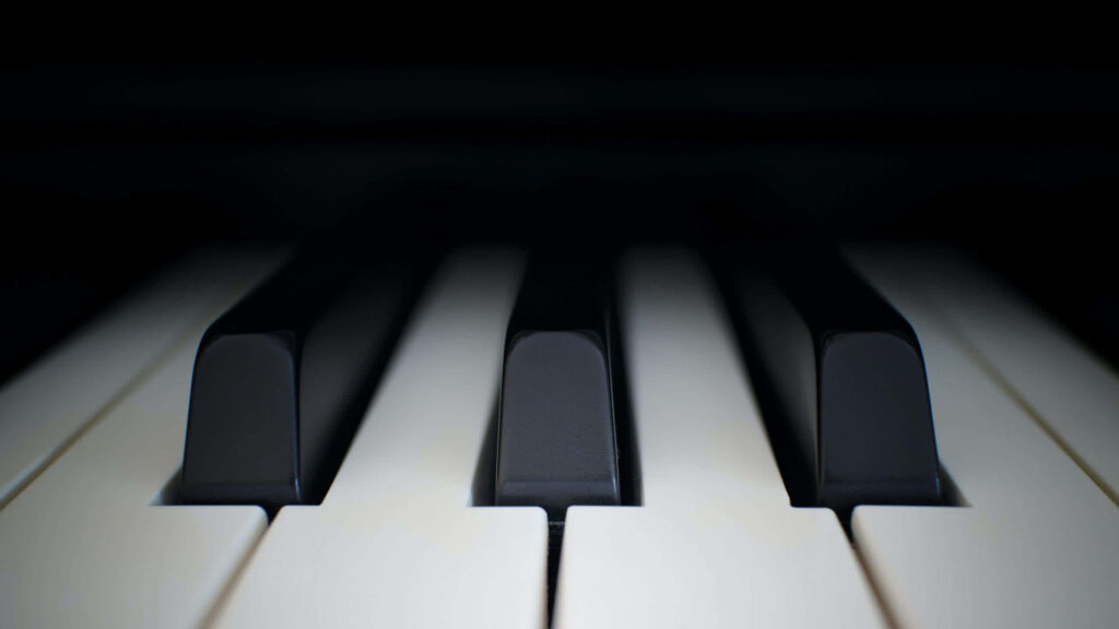 Monochromatic Elegance: Close-Up of Artistic Piano Keys Wallpaper