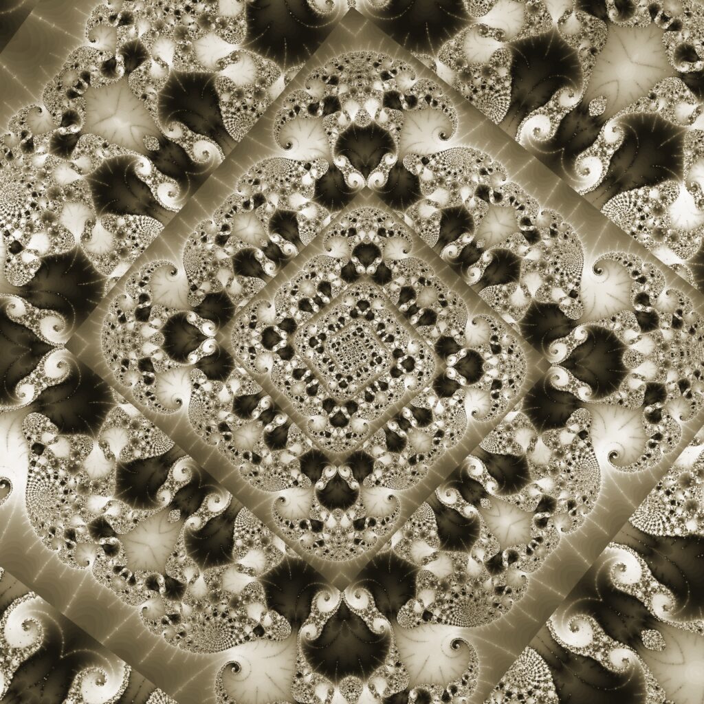 Intricate Monochrome Fractal Spiral Wallpaper - 3400x3400
