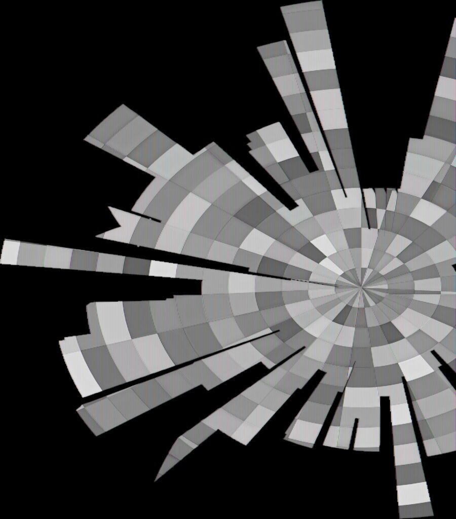 Monochromatic Geometric Burst Wallpaper on Black Background