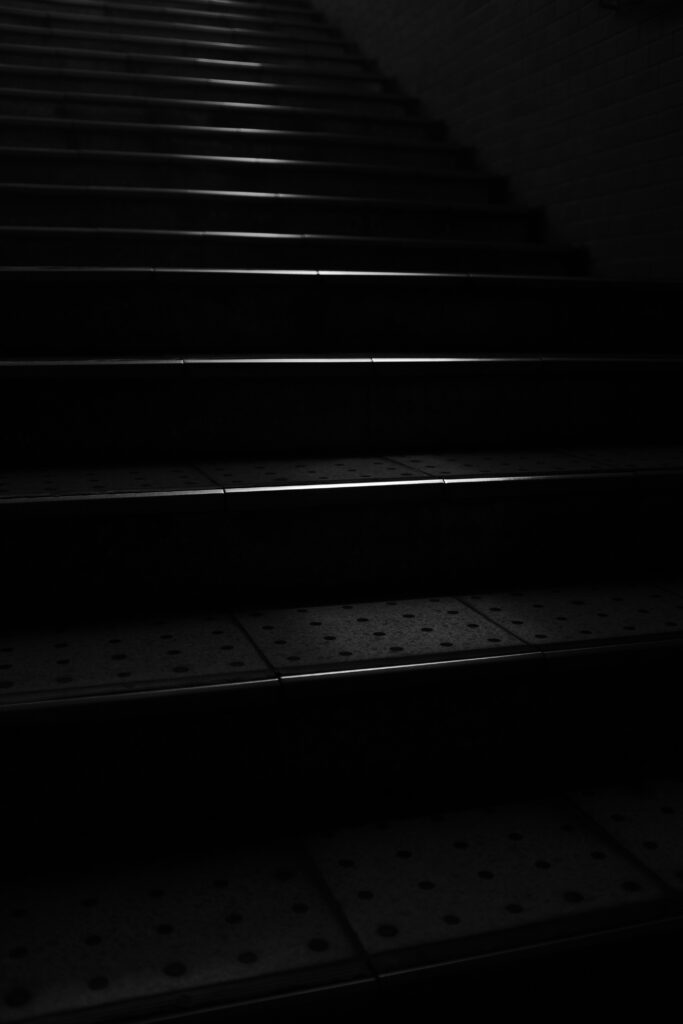 Monochromatic Stair Wallpaper - Mysterious Shadowy Background