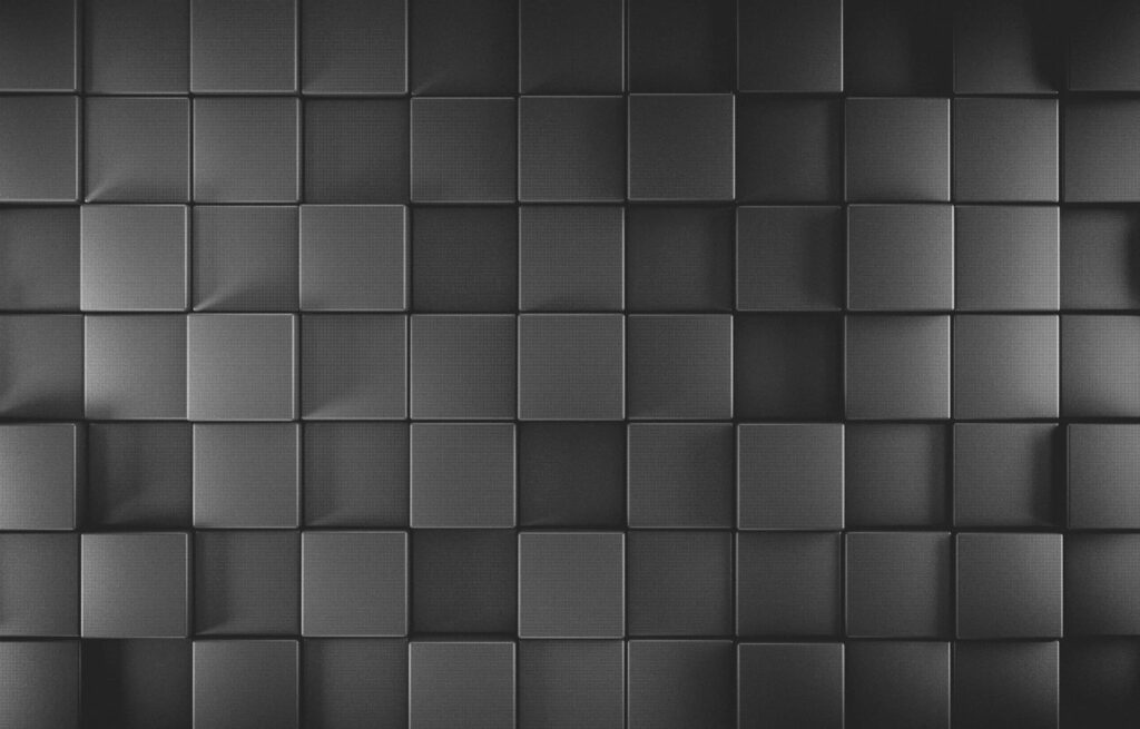 Monochrome 3D Squares Wallpaper: Elegant Grid Background with Depth