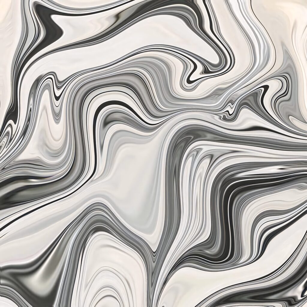 Monochrome Abstract Wallpaper: Modern Swirling Patterns in Black & Gray