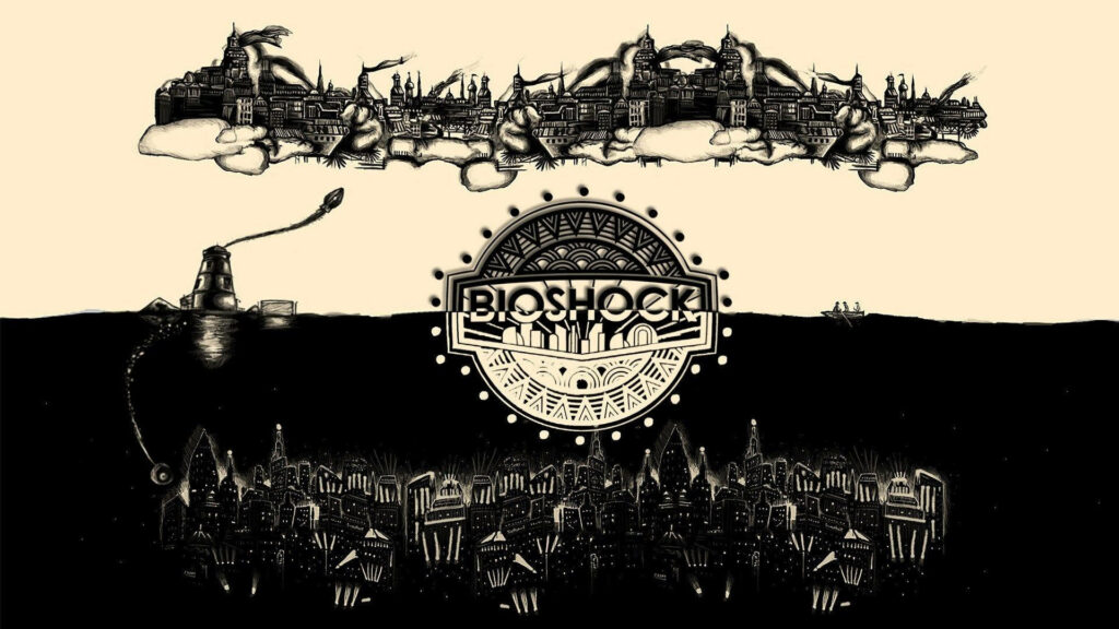 Stunning BioShock Art: Columbia & Rapture Monochrome Wallpaper