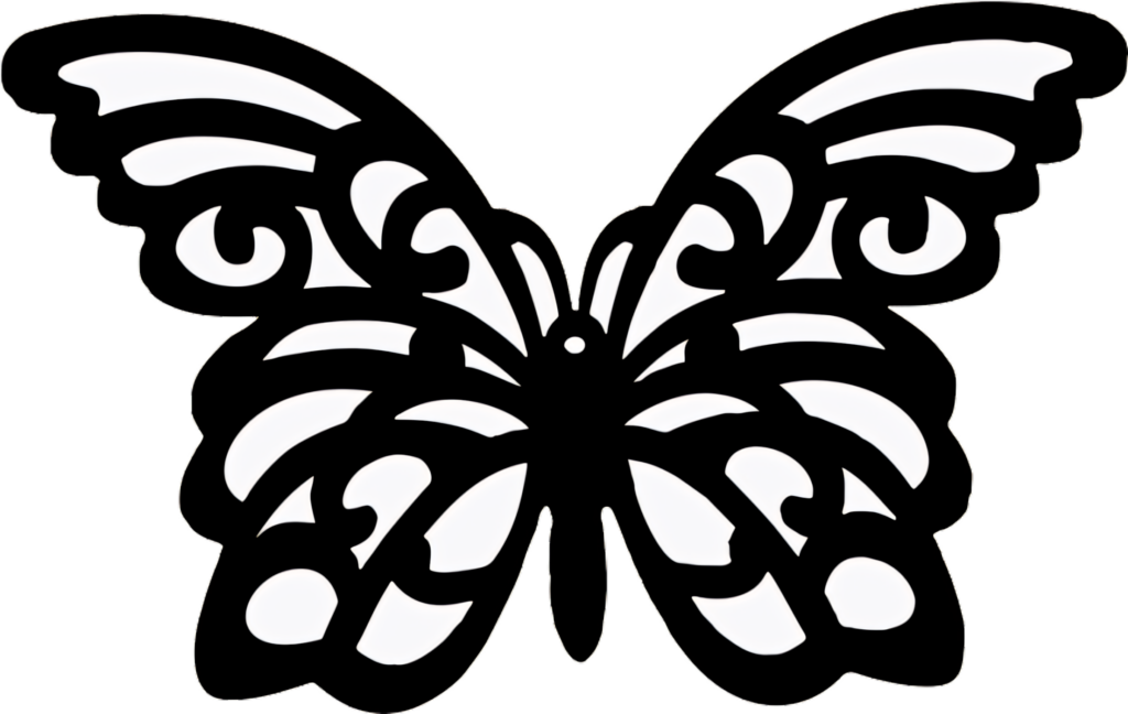 Elegant Monochrome Butterfly Vector Art Wallpaper - Black & White Design