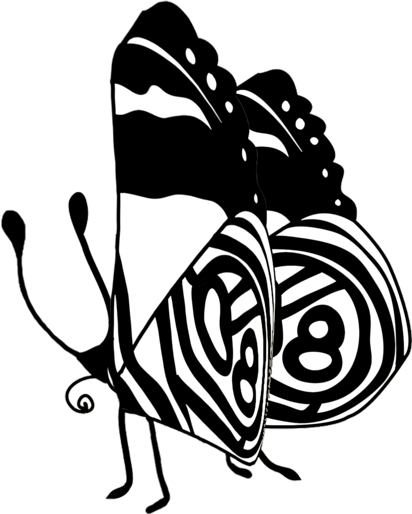 Monochrome Abstract Butterfly Wallpaper with Bold Patterns