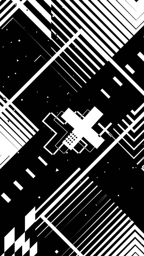 Monochrome geometric letter X wallpaper with sharp lines and modular abstract tech design background
