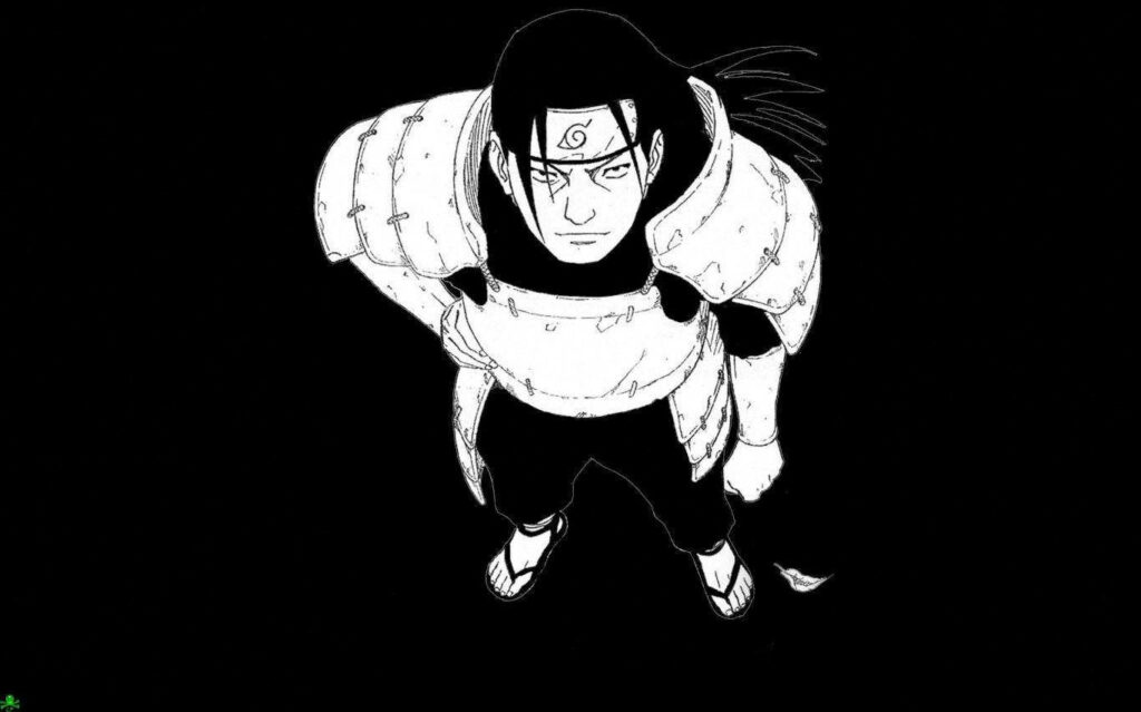 Monochrome Hashirama Senju Illustration - Dramatic Anime Wallpaper