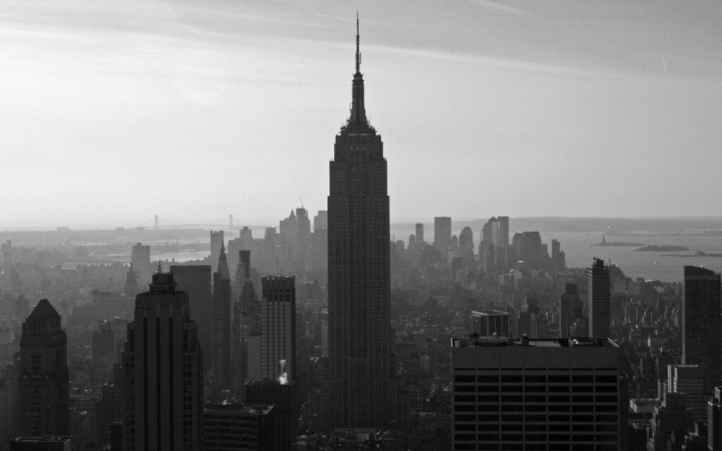 Empire State Monochrome Majesty: New York City Computer Wallpaper