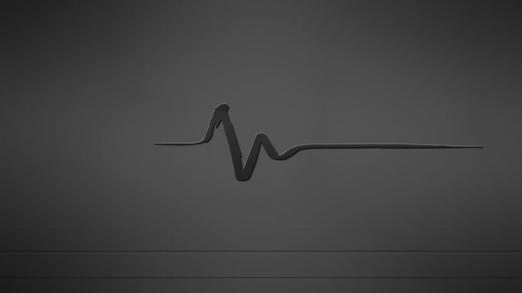 Monochrome Minimalism: Subtle Gray Heartbeat on Simple HD Wallpaper