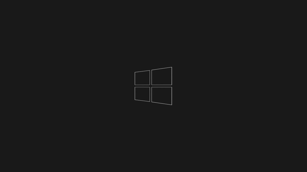 Sleek Monotone: A HD Snapshot Showcasing a Stylish Hollow Windows 10 Gray Logo Set Against a Dark Background Wallpaper