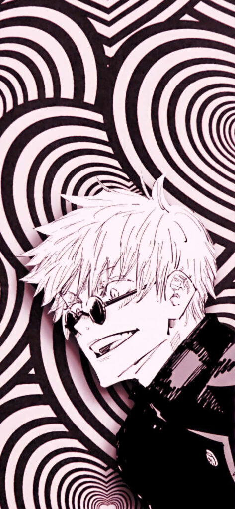 Gothic Satoru Gojo Wallpaper | Monochrome Anime Art Background