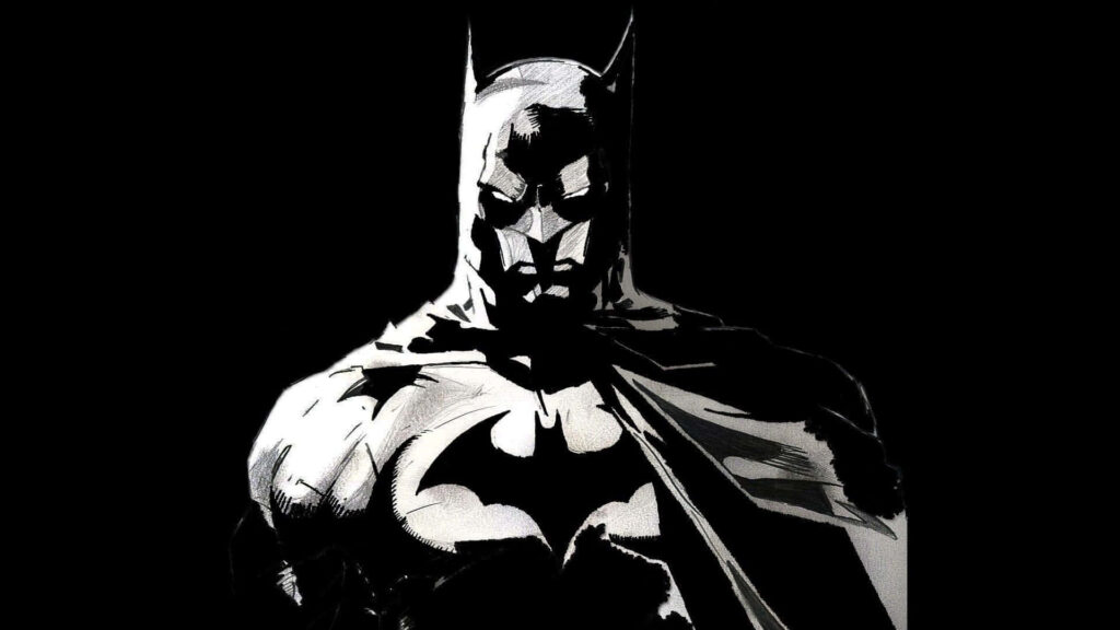 Striking Dark Knight Monochrome Wallpaper - Mysterious Background