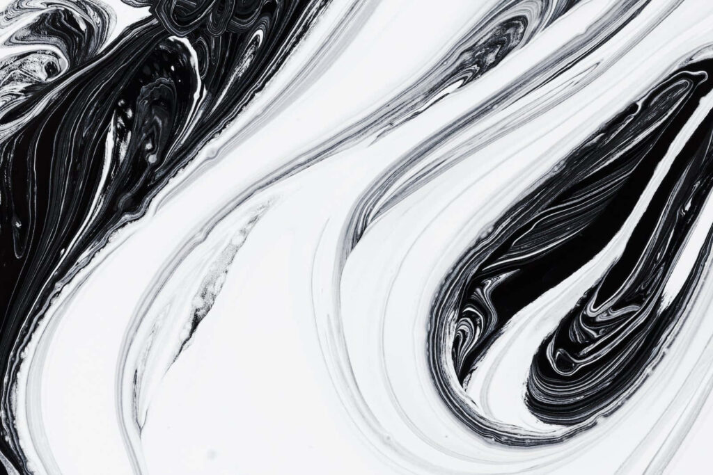 Abstract Monochrome Waves Wallpaper – Fluid Black & White Design