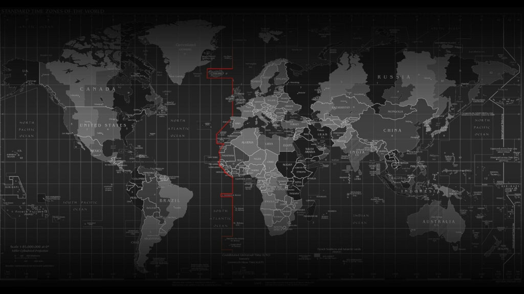 Monochromatic Atlas: A Minimalist World Map Wallpaper