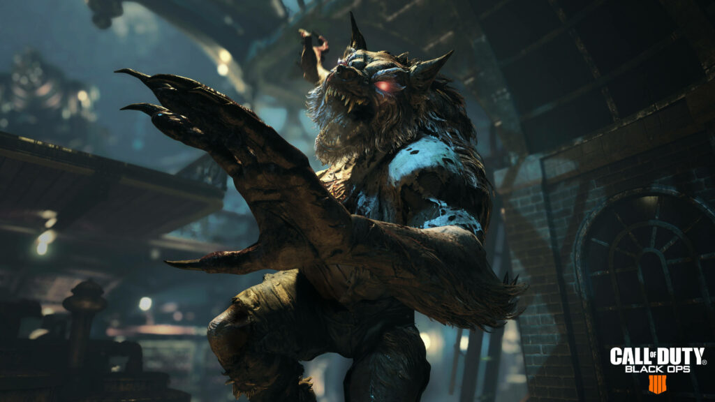 Unleashing the Beast: A Fearsome Werewolf Roams Black Ops 4's Dark Domain Wallpaper