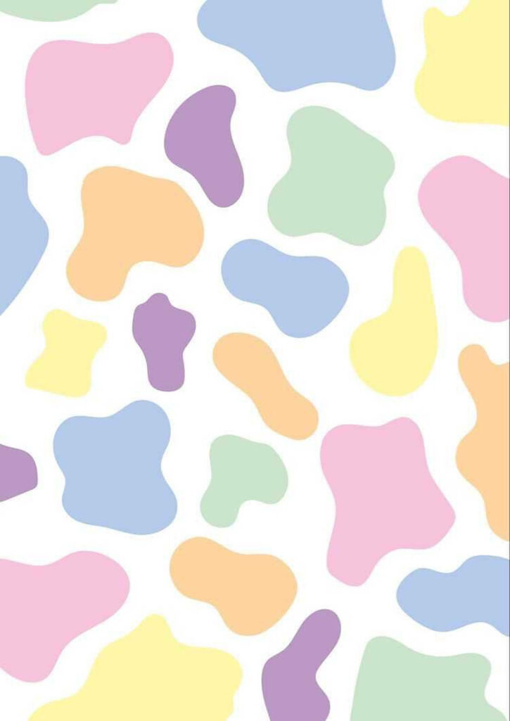 Moo-velous Rainbow Pastels: A Cute Cow Print Wallpaper