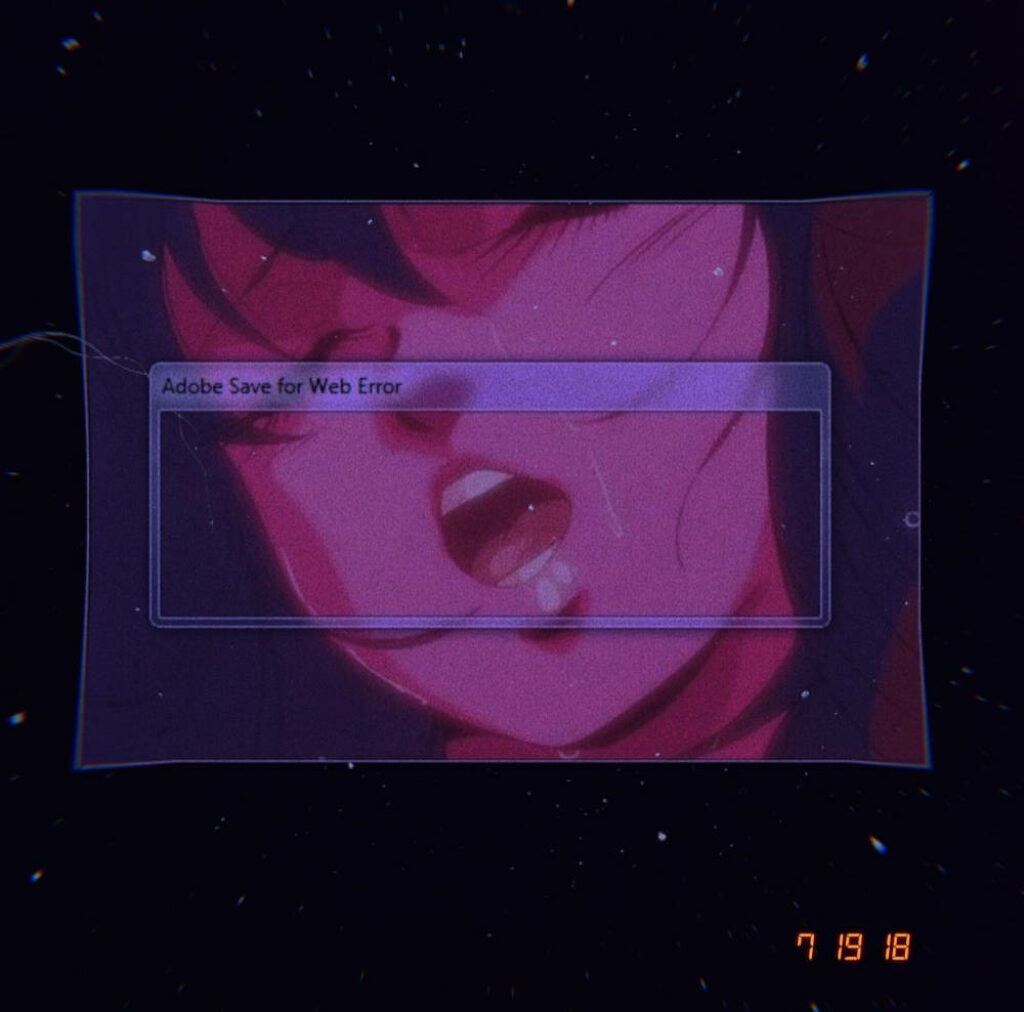 Moody Grunge Anime Girl Wallpaper: Dark Pink & Purple Aesthetic