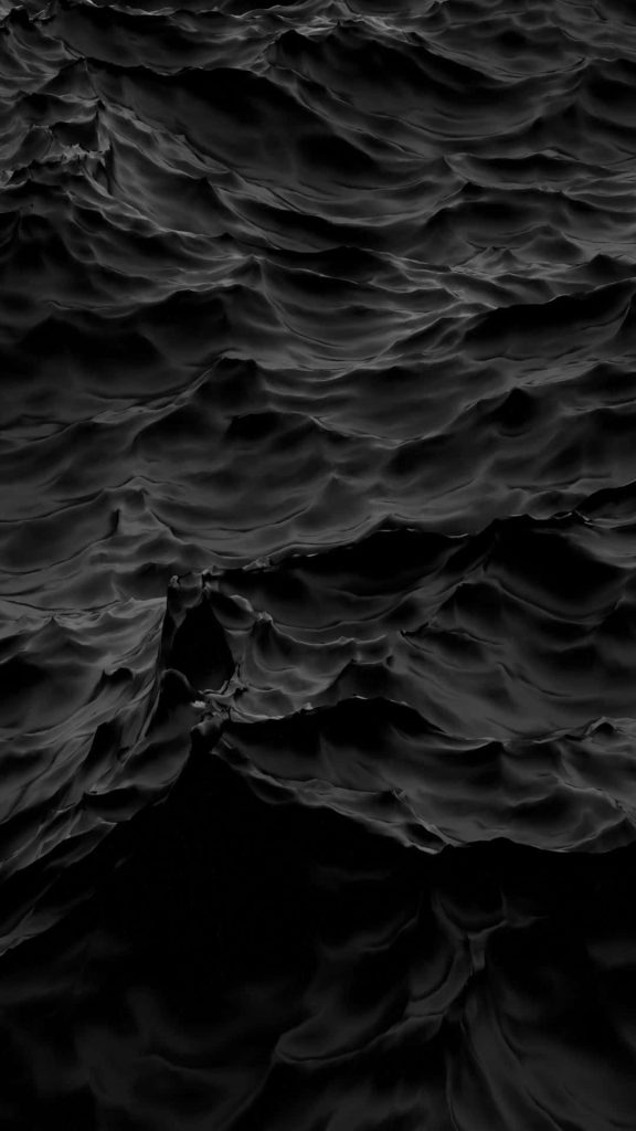 Minimalist iPhone wallpaper with dark liquid waves and high contrast abstract textures for OLED screens