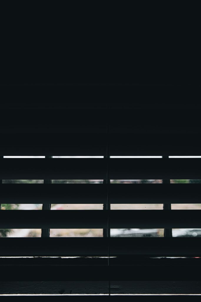 Moody Minimalist Window Blinds Wallpaper: Light & Dark Contrast