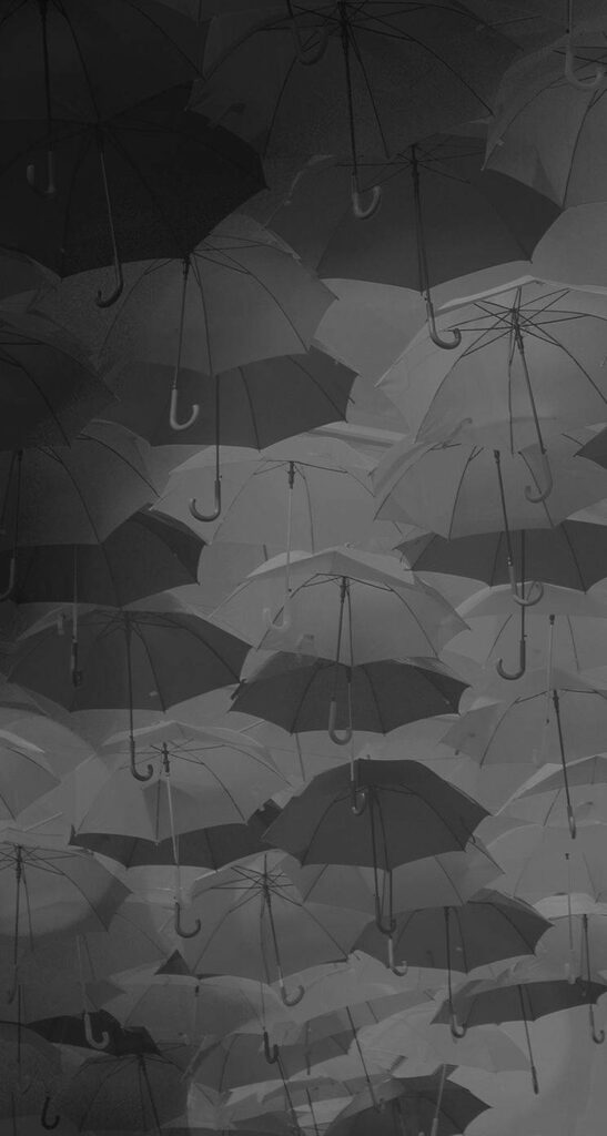 Elegant Umbrellas iPhone Wallpaper: Moody Grey Ceiling Pattern