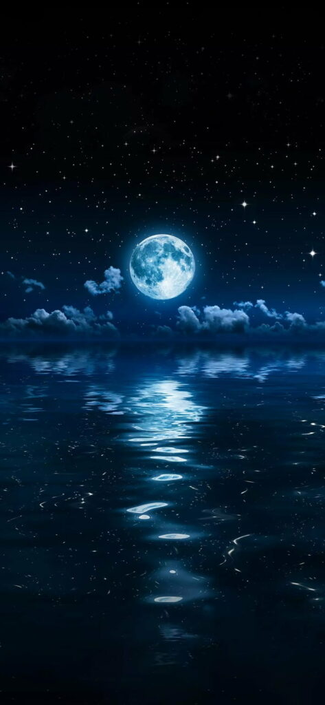 Night Serenity: Captivating HD Twilight at Sea - Perfect Phone Wallpaper