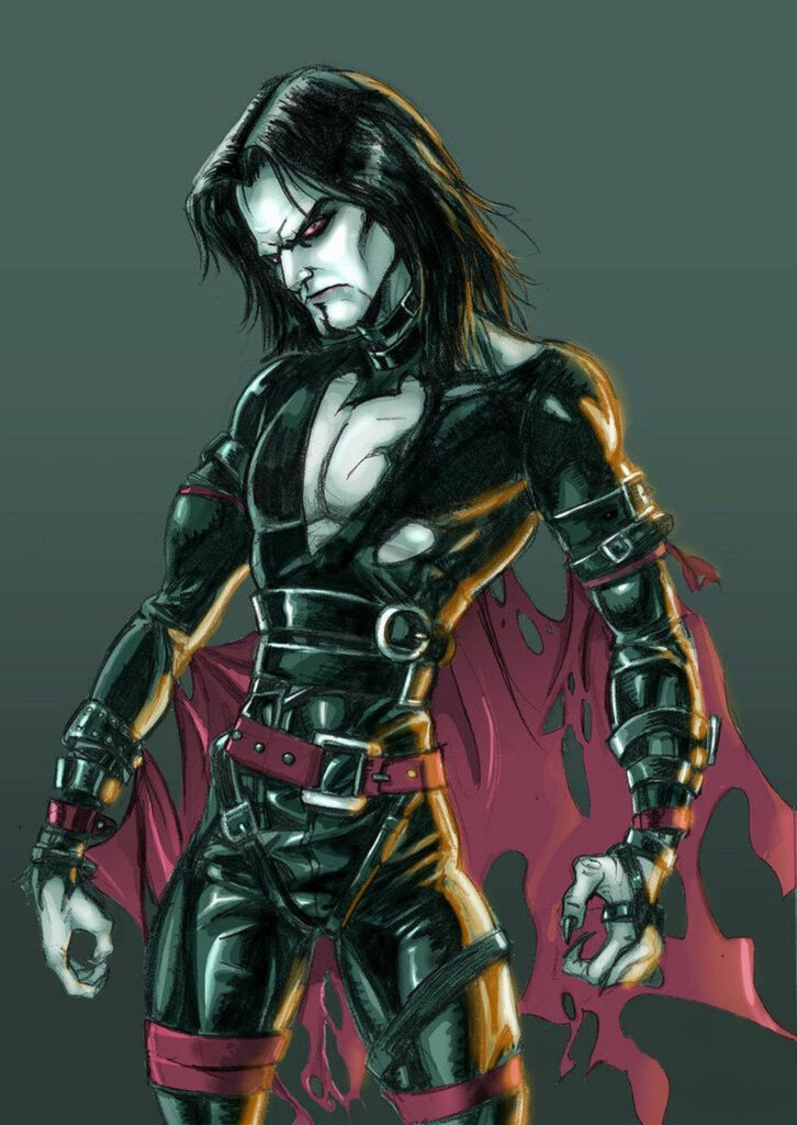 Morbius fierce dynamic wallpaper dark cape flowing intense expression powerful presence
