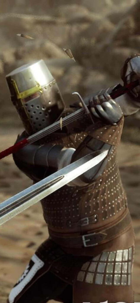 Medieval Knight in Plate Armor Wielding Mordhau Longsword Wallpaper