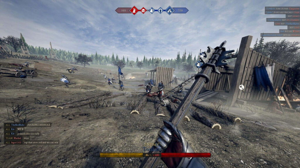 Intense Mordhau Gameplay: Player with Spiked Mace in Medieval Combat Wallpaper