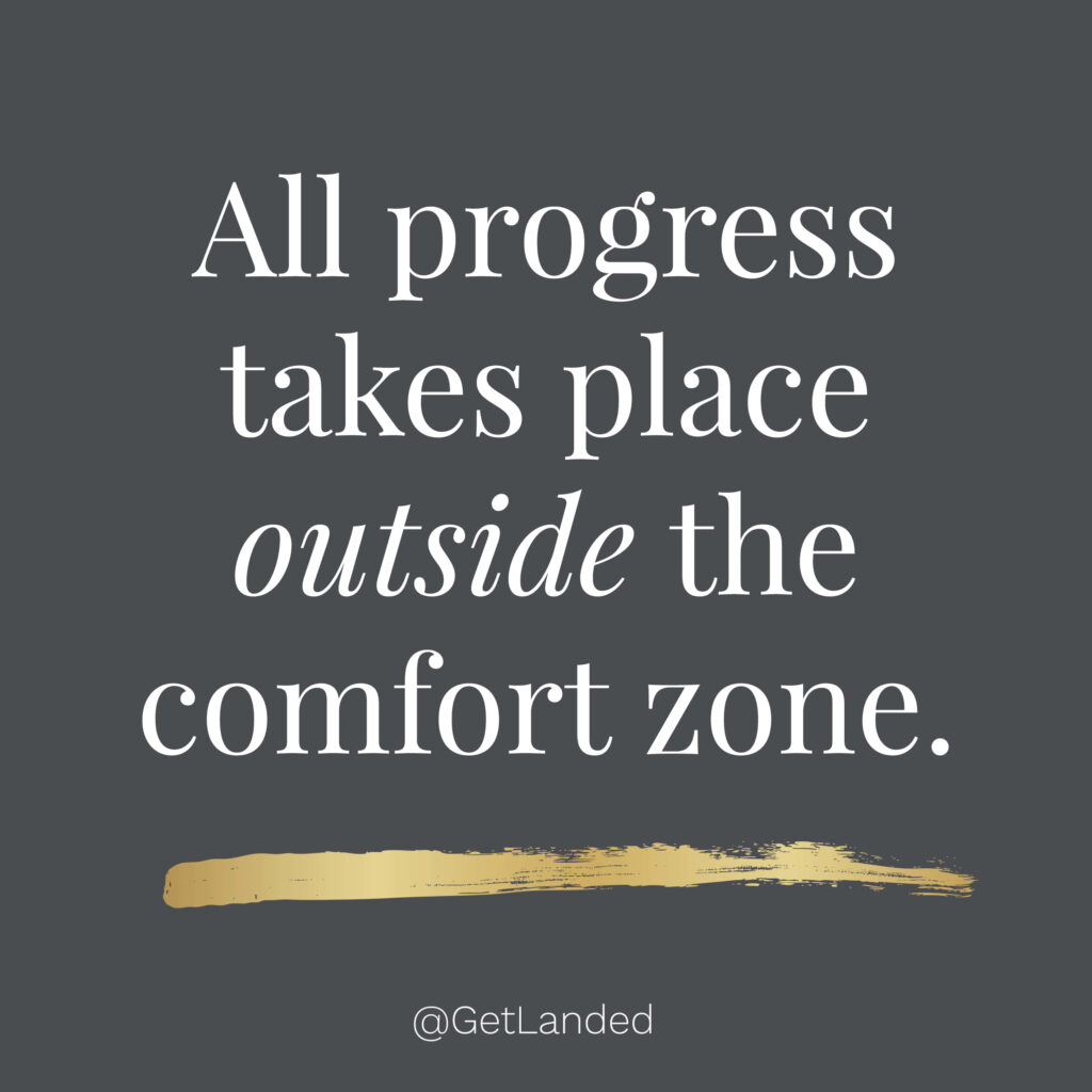 Motivating Quote Wallpaper: Embrace Progress Beyond Comfort Zone